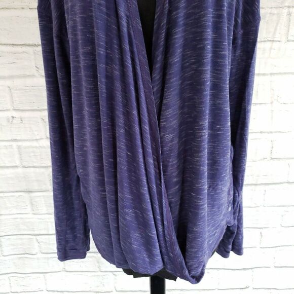 Zella Womens Large L Purple Twist Front Cardigan Thumbholes Workout Top - Picture 6 of 6
